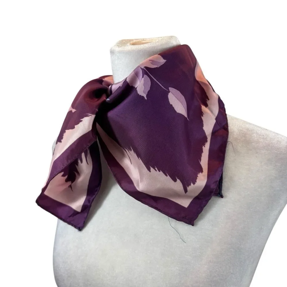 Vintage Ladies‎ Square Purple and Blue Water Repellent Scarf
